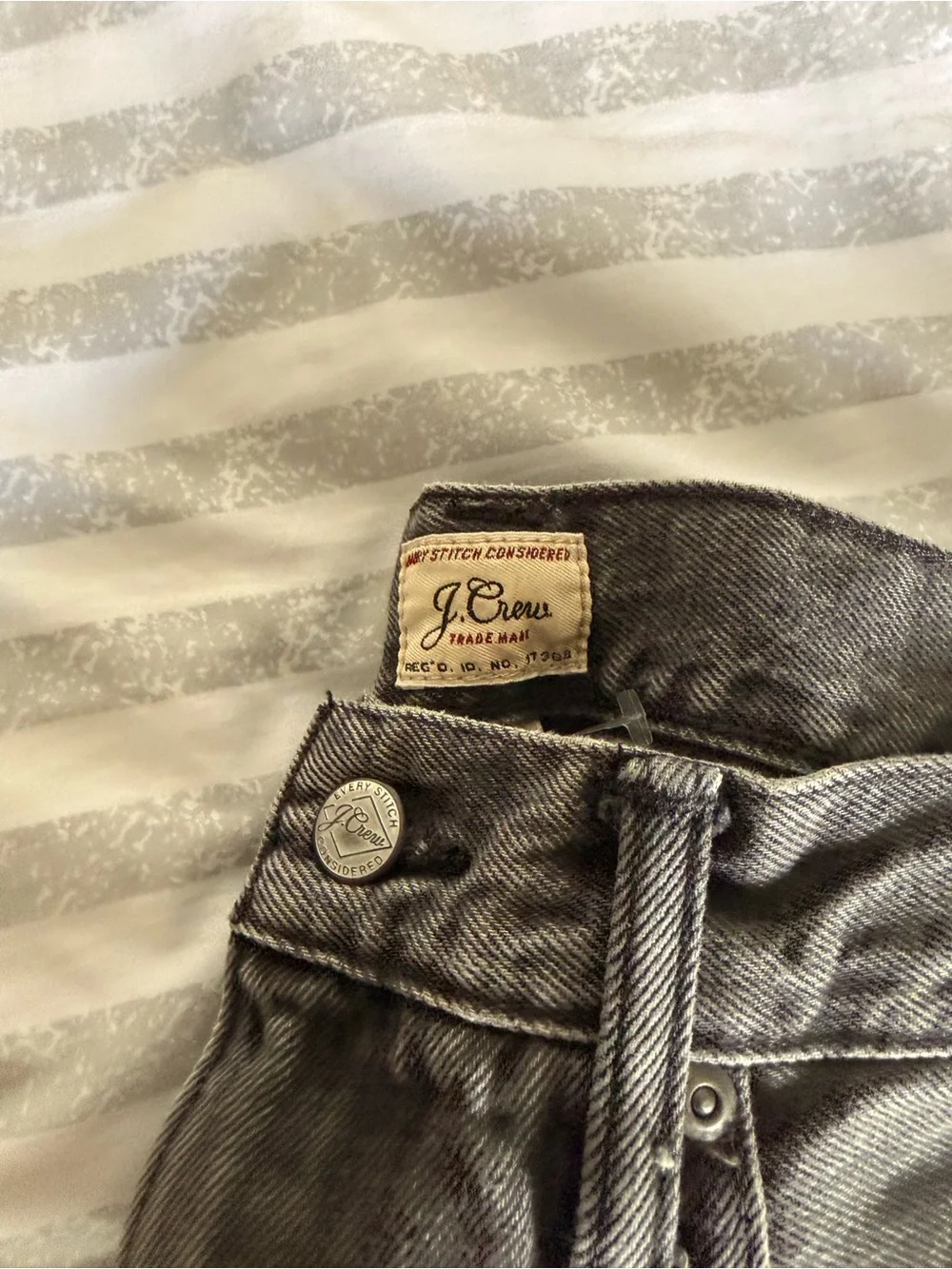 J. Crew Washed Grey High-Rise Jeans